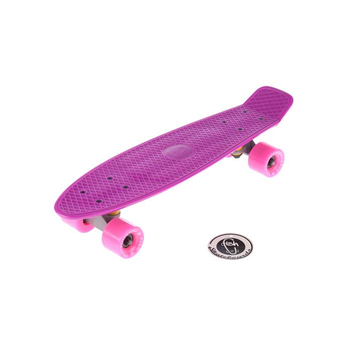 Миникруизер Fish Фиолетовый с розовыми колесами
Миникруизер Fish Фиолетовый с розовыми колесами