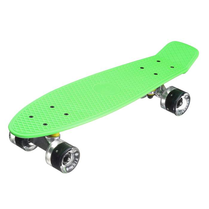 Миникруизер Fish Салат с черными LED колесами
Миникруизер Fish Салат с черными LED колесами