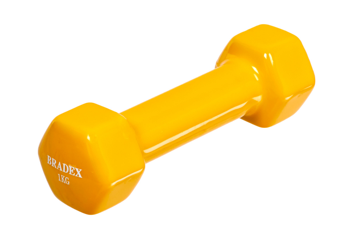Гантель обрезиненная, желтая 1 кг
Гантель обрезиненная, желтая 1 кг
