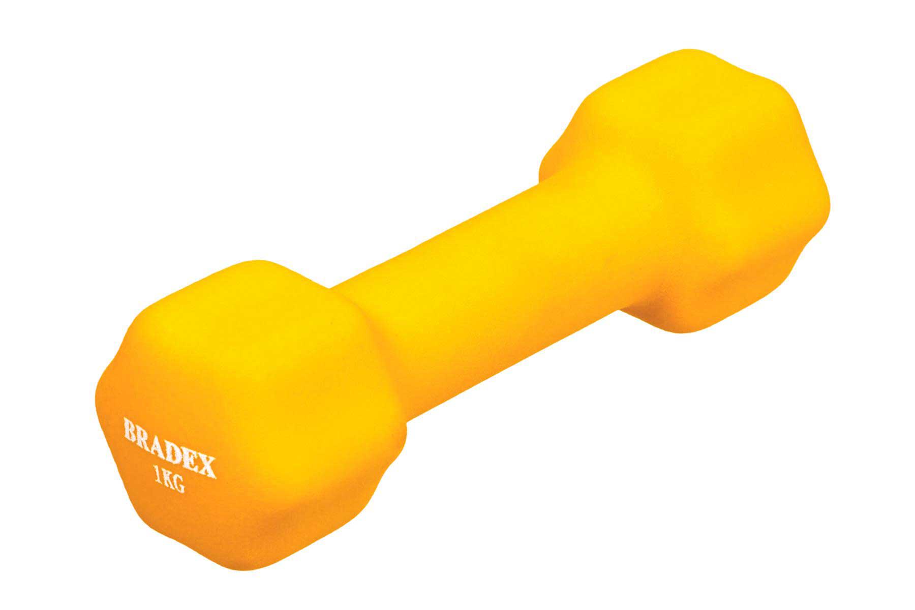 Гантель Bradex неопреновая, 1 кг, желтая
Гантель Bradex неопреновая, 1 кг, желтая