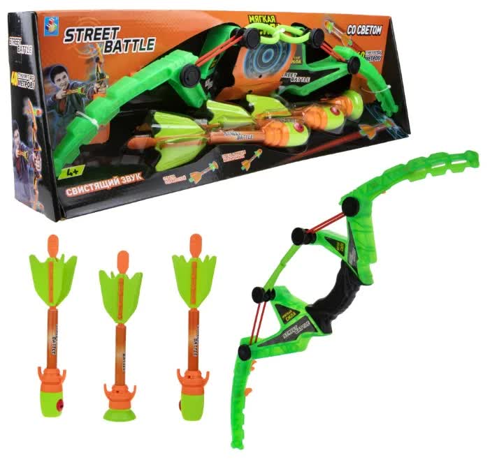Игровой набор 1TOY "Stree Battle" лук со стрелами
Игровой набор 1TOY "Stree Battle" лук со стрелами