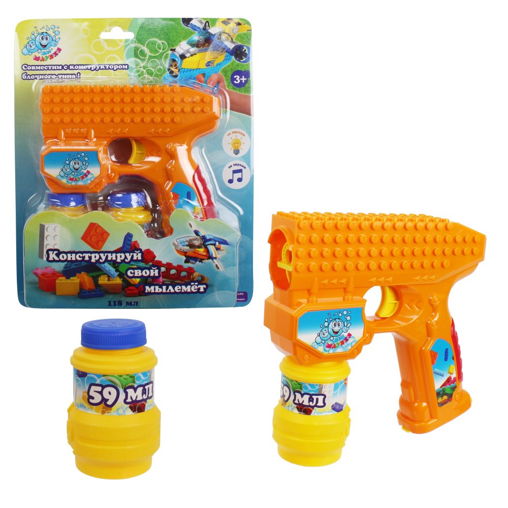 Набор для пускания мыльных пузырей 1TOY "Мы-шарики!" в виде пистолета -конструктора со световыми и звуковыми эффектами (2х59 мл.)
Набор для пускания мыльных пузырей 1TOY "Мы-шарики!" в виде пистолета -конструктора со световыми и звуковыми эффектами (2х59 мл.)