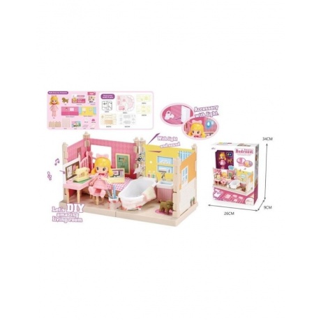 Игрушечный домик "Жилая комната" (свет, звук) в коробке санузел+спальня с мебелью,кукла (10см),собачка 6203
Игрушечный домик "Жилая комната" (свет, звук) в коробке санузел+спальня с мебелью,кукла (10см),собачка 6203