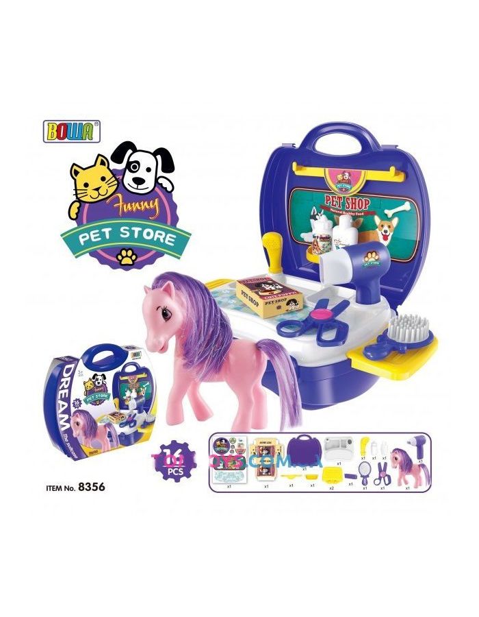 Лошадка с аксессуарами(16 предметов)в чемодане 8356
Лошадка с аксессуарами(16 предметов)в чемодане 8356