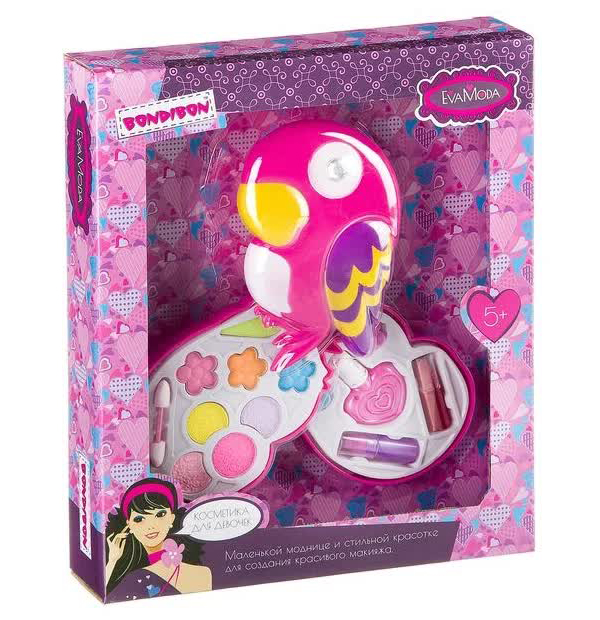 Набор детской декор.косметики Bondibon косметичка-попугай, 2х-уровневая,раздвижная:тени,лак,помада,2 заколки BB2265
Набор детской декор.косметики Bondibon косметичка-попугай, 2х-уровневая,раздвижная:тени,лак,помада,2 заколки BB2265