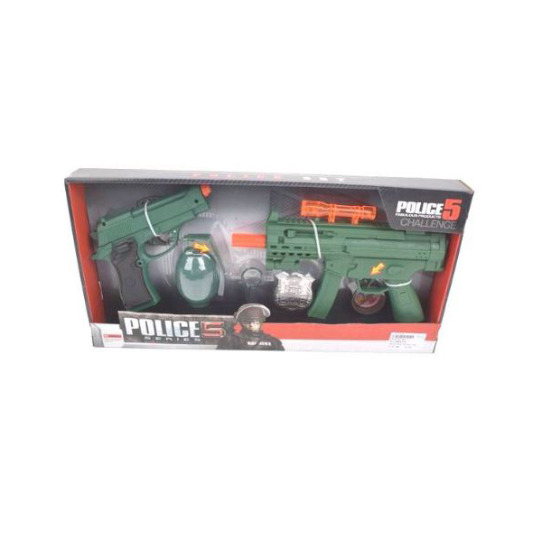 Набор "Полицейский"5 предметов на бат(свет,звук)в коробке автомат(св.зв)граната(зв)пистолет,жетон,компас 283-3
Набор "Полицейский"5 предметов на бат(свет,звук)в коробке автомат(св.зв)граната(зв)пистолет,жетон,компас 283-3