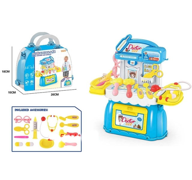 Набор доктора MEDICAL TOOL BOX (12 эл) в чемодане раскладывается в стол;текстильные ручки и наплечный ремень KY1068-38B
Набор доктора MEDICAL TOOL BOX (12 эл) в чемодане раскладывается в стол;текстильные ручки и наплечный ремень KY1068-38B