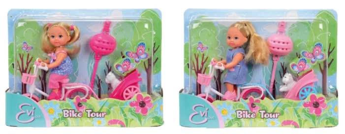 Кукла Еви на велосипеде с собачкой, 12 см.
Кукла Еви на велосипеде с собачкой, 12 см.