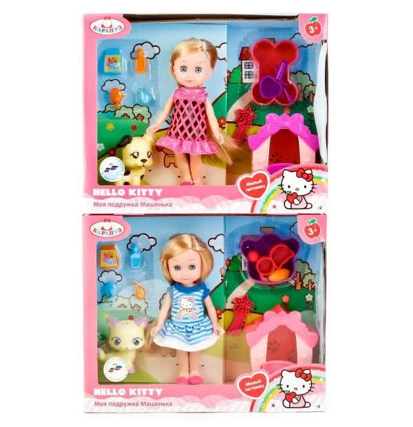 Кукла Карапуз "Машенька с питомцем и аксессуарами" 15 см 248776, Hello Kitty MARY63001-HK
Кукла Карапуз "Машенька с питомцем и аксессуарами" 15 см 248776, Hello Kitty MARY63001-HK