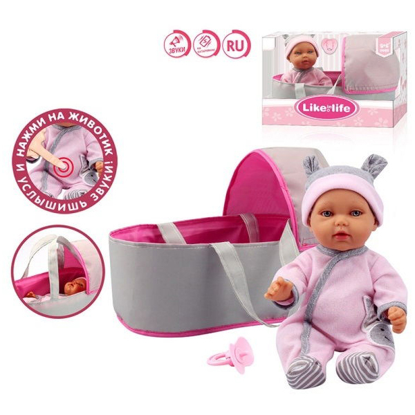 Пупс на бат(звук)с корзиной-переноской и соской в коробке 6282
Пупс на бат(звук)с корзиной-переноской и соской в коробке 6282