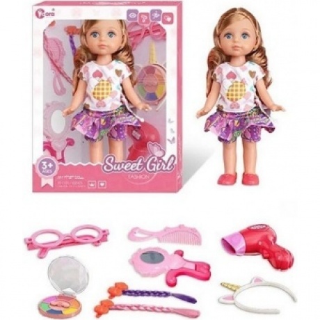Кукла (29см) в шортах с аксессуарами (8 предметов) в коробке :фен,зеркало,ободок,тени,расческа,заколки
Кукла (29см) в шортах с аксессуарами (8 предметов) в коробке :фен,зеркало,ободок,тени,расческа,заколки