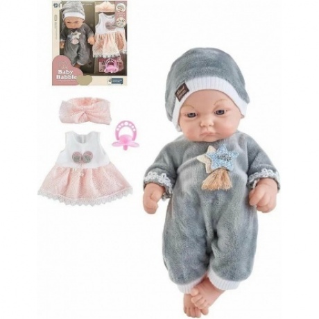 Пупс 25см в сером комбинезоне с аксессуарами в коробке платье,повязка на голову,соска
Пупс 25см в сером комбинезоне с аксессуарами в коробке платье,повязка на голову,соска