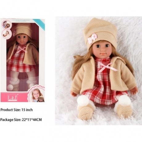 Кукла (38 см) в бежевом костюме с блузой в клетку в коробке мягконабивное тело
Кукла (38 см) в бежевом костюме с блузой в клетку в коробке мягконабивное тело