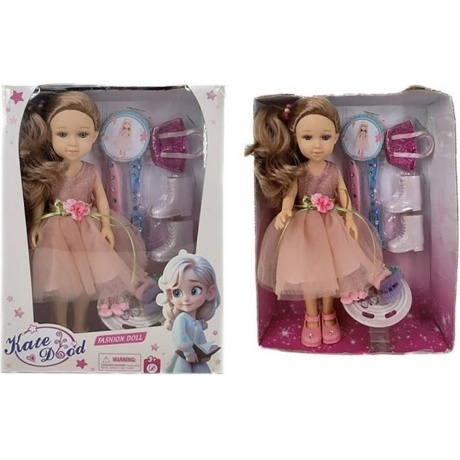 Кукла (32см) FASHION с аксессуарами(14 предметов) в коробке сапоги,сумка,заколки(5),резинки(7);персиковое платье с розой
Кукла (32см) FASHION с аксессуарами(14 предметов) в коробке сапоги,сумка,заколки(5),резинки(7);персиковое платье с розой