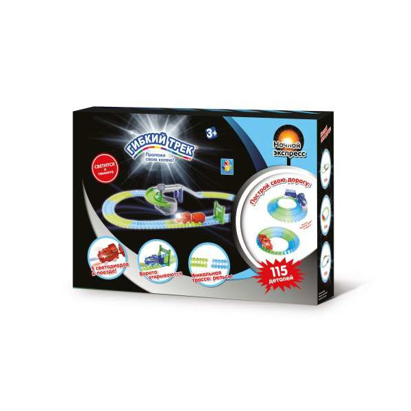 Гибкий трек 1TOY "Ночной Экспресс" 115дет.(подъем/спуск, паровоз со светом, дорога светится).
Гибкий трек 1TOY "Ночной Экспресс" 115дет.(подъем/спуск, паровоз со светом, дорога светится).