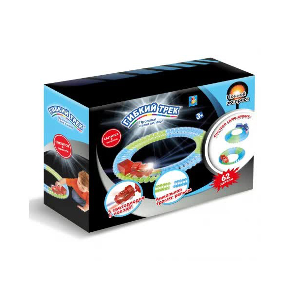 Гибкий трек 1TOY "Ночной Экспресс" 62 дет.(паровоз со светом, дорога светится).
Гибкий трек 1TOY "Ночной Экспресс" 62 дет.(паровоз со светом, дорога светится).