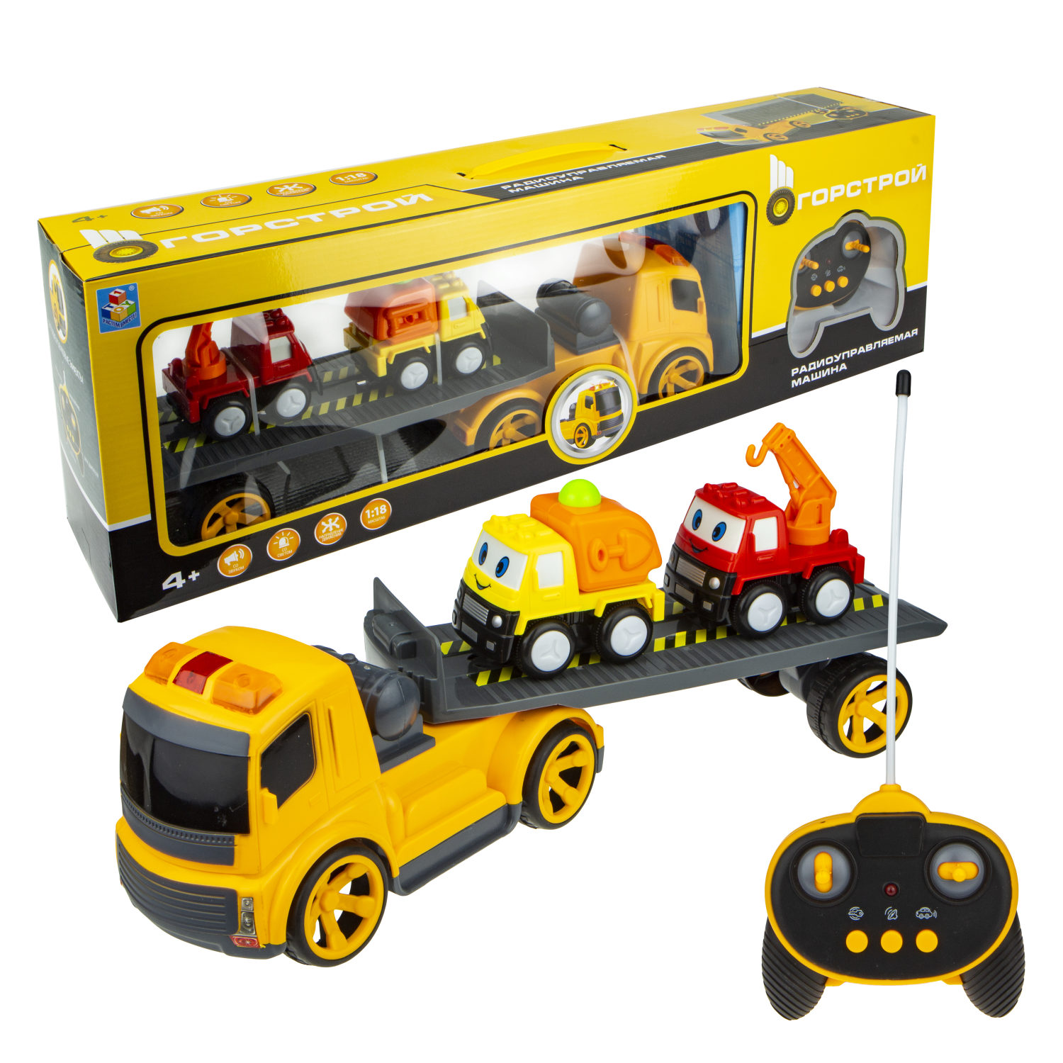 Машинка 1TOY "Горстрой" тягач со стройтехникой с пультом д/у
Машинка 1TOY "Горстрой" тягач со стройтехникой с пультом д/у