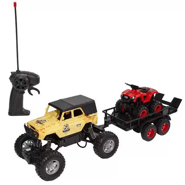 Wincars Внедорожник с прицепом и квадроциклом Р/У, USB-зарядка.
Wincars Внедорожник с прицепом и квадроциклом Р/У, USB-зарядка.