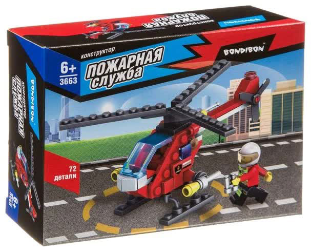 Конструктор Bondibon Пожарная Служба Вертолет 72 деталей
Конструктор Bondibon Пожарная Служба Вертолет 72 деталей