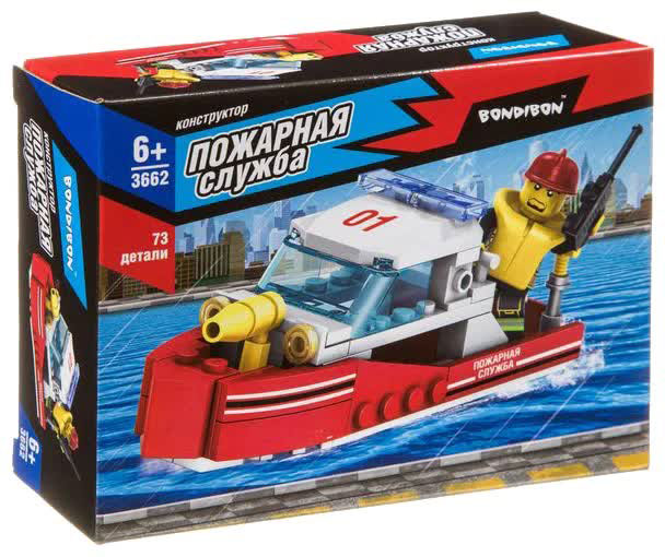 Конструктор Bondibon Пожарная Служба Катер 73 деталей
Конструктор Bondibon Пожарная Служба Катер 73 деталей