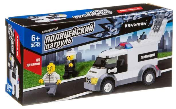 Конструктор Bondibon Полицейский Патруль Машина 85 деталей
Конструктор Bondibon Полицейский Патруль Машина 85 деталей