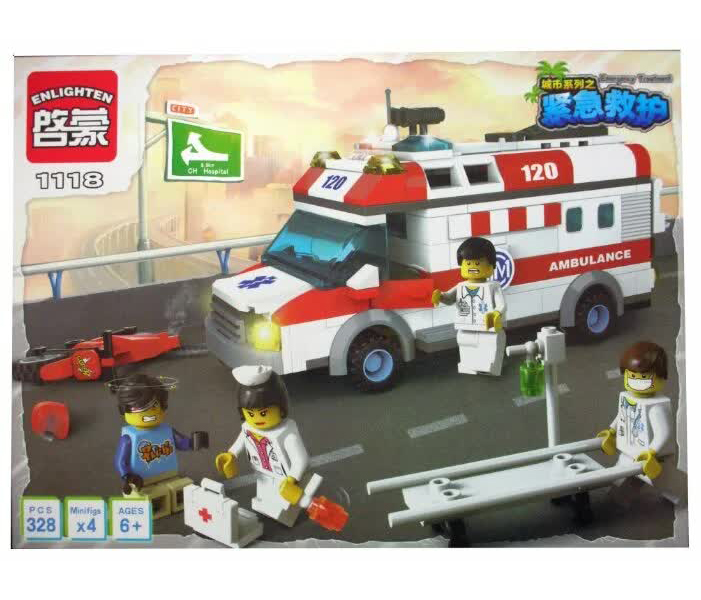 Конструктор "Скорая помощь"(328дет.)в коробке 4 фигурки BRICK 1118
Конструктор "Скорая помощь"(328дет.)в коробке 4 фигурки BRICK 1118