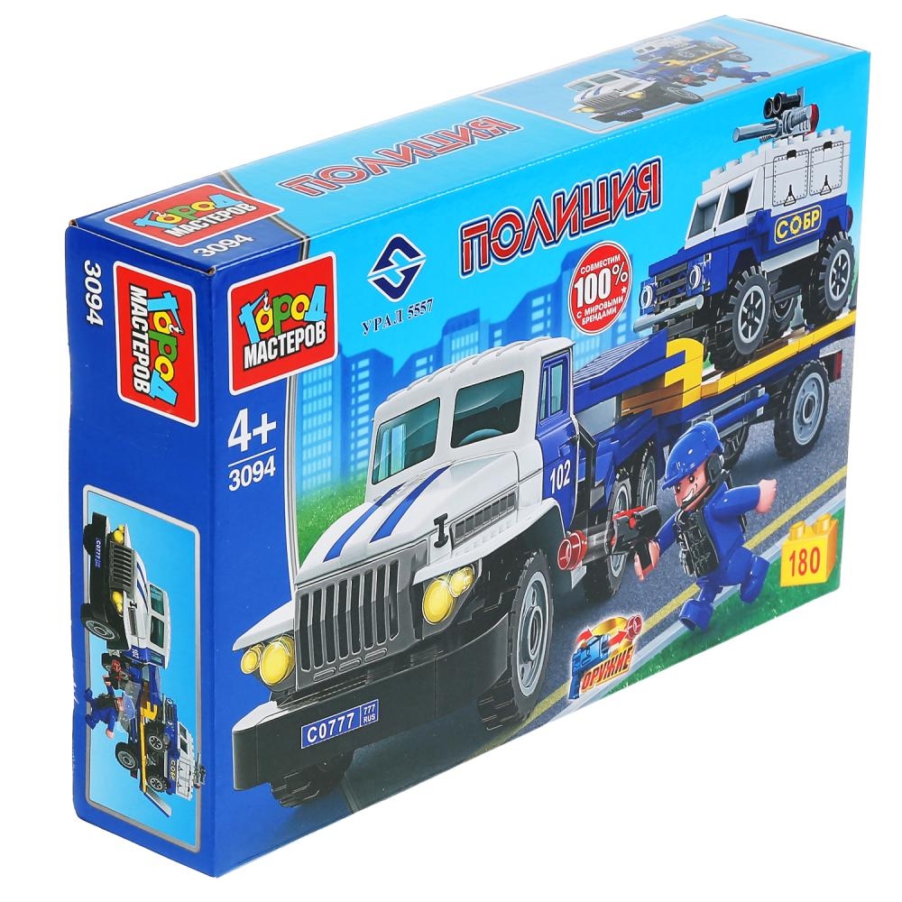 Конструктор Город Мастеров "Полицейский урал перевозчик с джипом" 180 дет. арт.3094-R
Конструктор Город Мастеров "Полицейский урал перевозчик с джипом" 180 дет. арт.3094-R