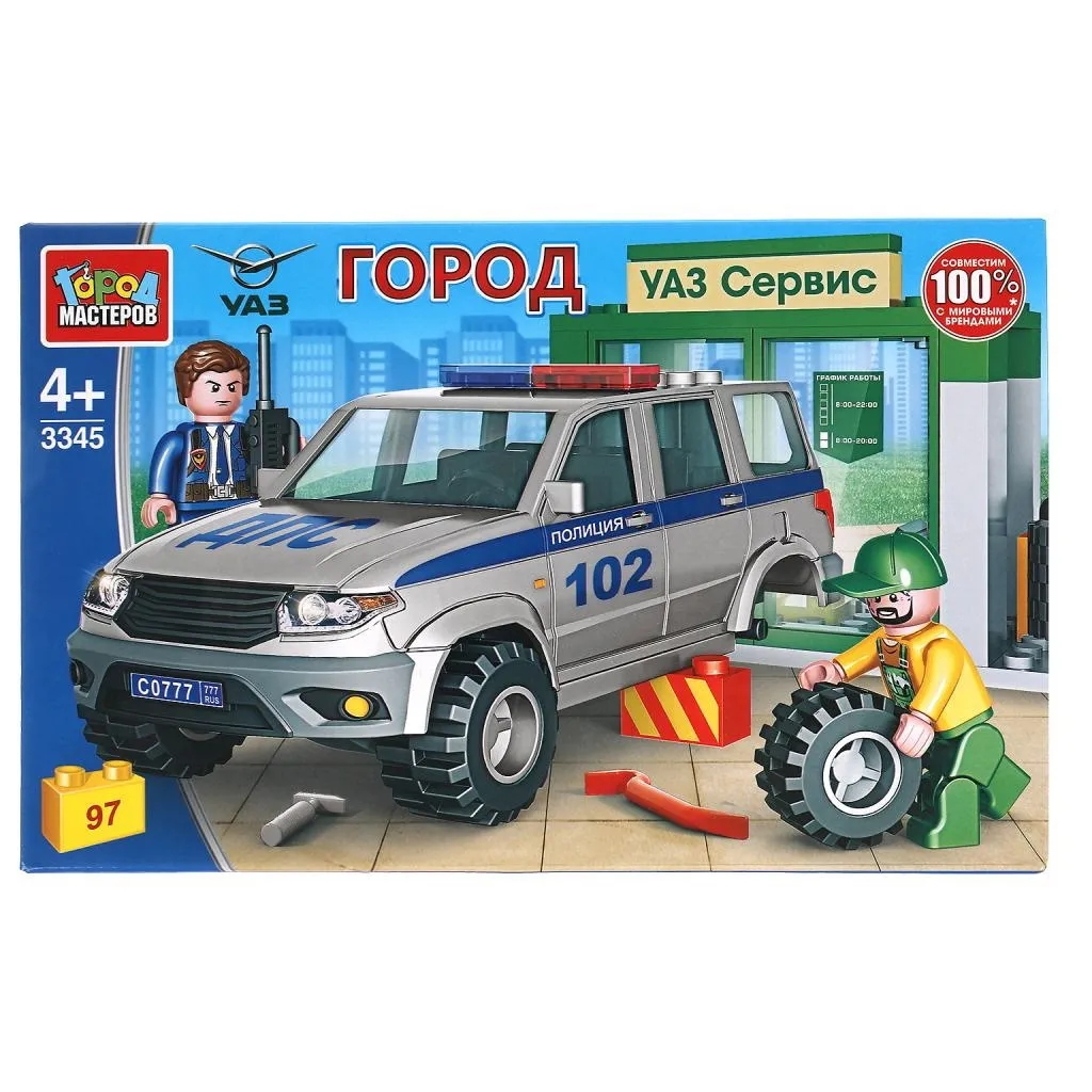 Конструктор Город Мастеров "Полиция в автосервисе" 97 дет. арт.3345-R
Конструктор Город Мастеров "Полиция в автосервисе" 97 дет. арт.3345-R