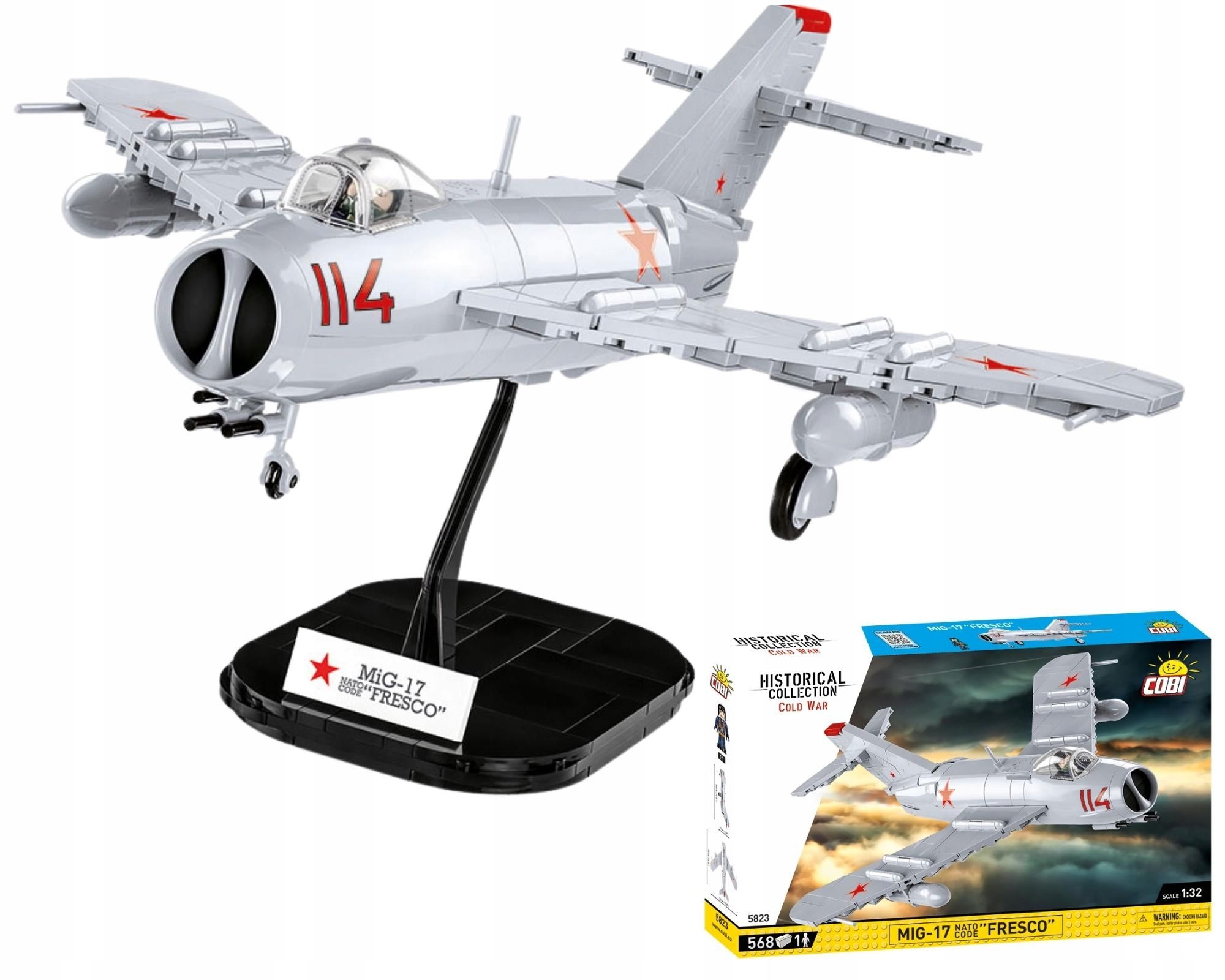 Конструктор Cobi арт.5823 Истребитель MiG-17 NATO Code Fresco 568 дет.
Конструктор Cobi арт.5823 Истребитель MiG-17 NATO Code Fresco 568 дет.