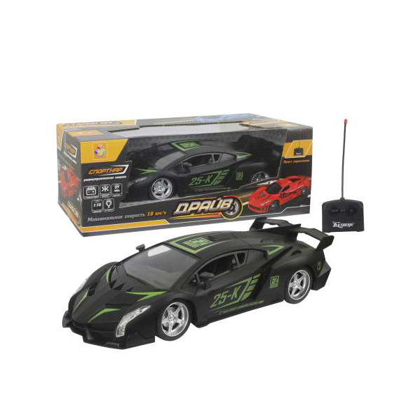 1toy Драйв Машина на радиоуправлении, масштаб 1:16, 27 см, 4 канала, 27 МГц, АКБ 3,6V700mAh, свет, матовый черный
1toy Драйв Машина на радиоуправлении, масштаб 1:16, 27 см, 4 канала, 27 МГц, АКБ 3,6V700mAh, свет, матовый черный