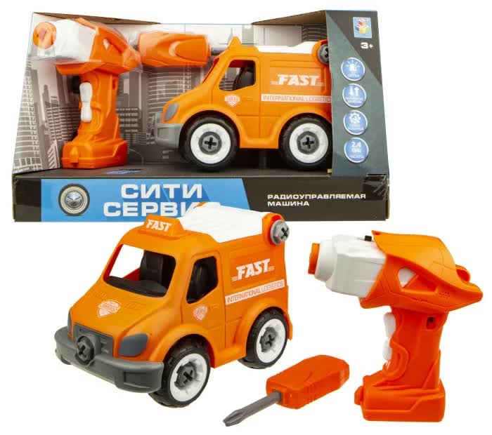 1toy Сити-сервис экспресс доставка на р/у (18 см, 2,4ГГц, разборный, в компл. Шуруповерт (пульт управления) на батарейках, отвертка, коробка)
1toy Сити-сервис экспресс доставка на р/у (18 см, 2,4ГГц, разборный, в компл. Шуруповерт (пульт управления) на батарейках, отвертка, коробка)