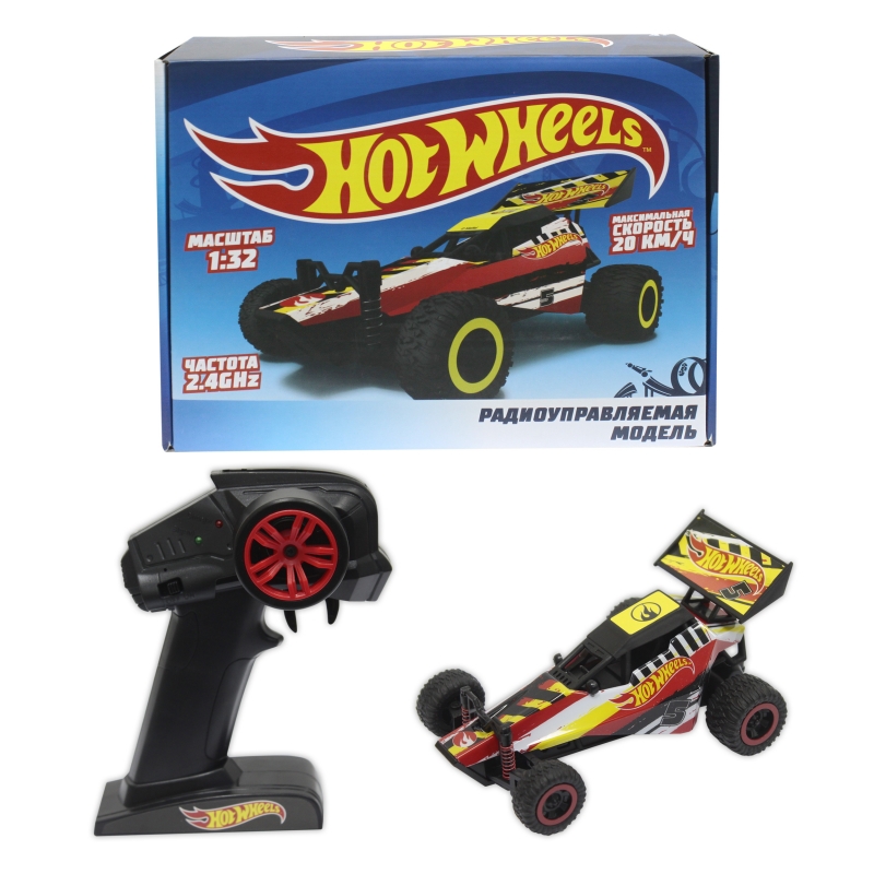 Hot Wheels, багги на р/у, 2,4GHz, 2WD, скорость до 20км/ч, 1:32, курковый пульт, амортизаторы, красная
Hot Wheels, багги на р/у, 2,4GHz, 2WD, скорость до 20км/ч, 1:32, курковый пульт, амортизаторы, красная