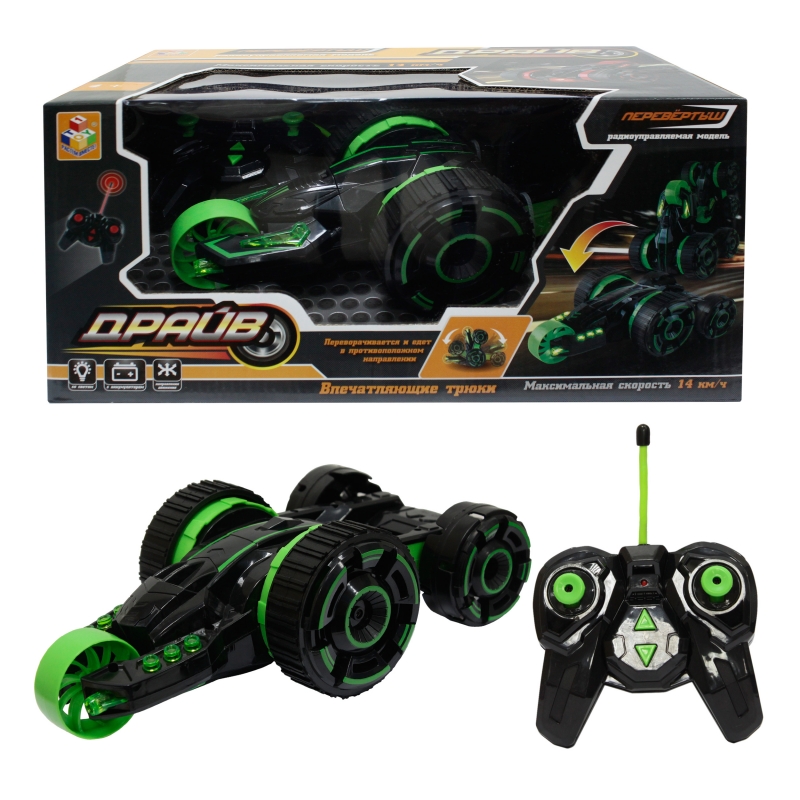 Машина-перевёртыш на р/у 1TOY Драйв, трюковая, Аккум. 4.8V, зеленый
Машина-перевёртыш на р/у 1TOY Драйв, трюковая, Аккум. 4.8V, зеленый