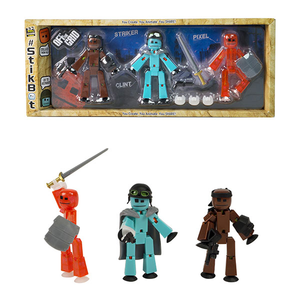 Игрушка 3 фигурки Stikbot Off the Grid, Striker
Игрушка 3 фигурки Stikbot Off the Grid, Striker