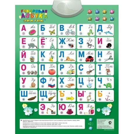 Электронный звуковой плакат Знаток PL-08-NEWru/70082 Говорящая азбука
Электронный звуковой плакат Знаток PL-08-NEWru/70082 Говорящая азбука