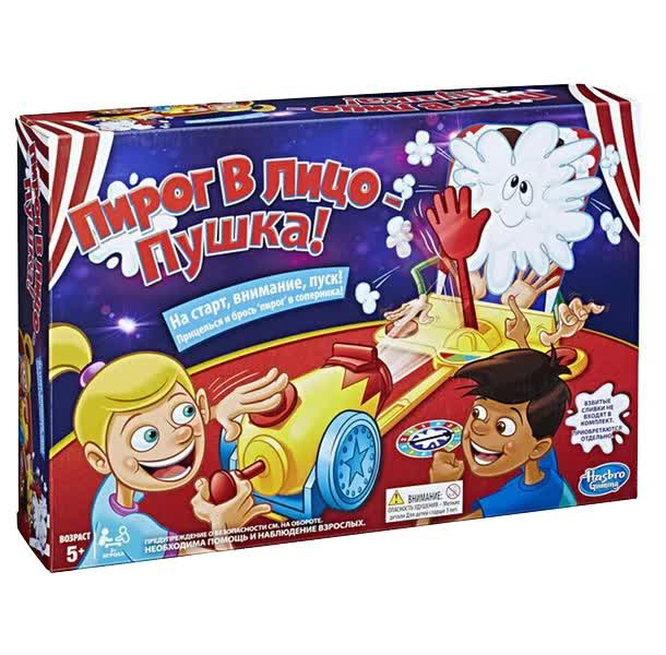 Игра настольная ПИРОГ В ЛИЦО ПУШКА HASBRO E1972
Игра настольная ПИРОГ В ЛИЦО ПУШКА HASBRO E1972
