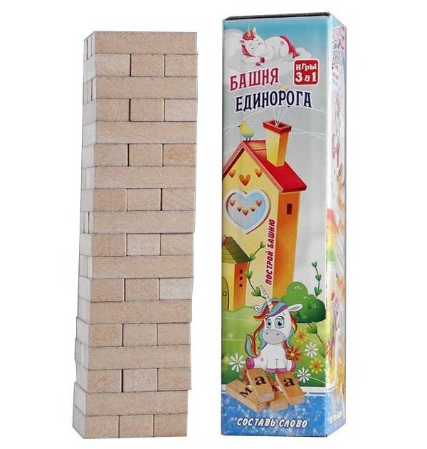 Игра "Джанга.Башня Единорога" 54 блока 3 игры в одной короб.
Игра "Джанга.Башня Единорога" 54 блока 3 игры в одной короб.