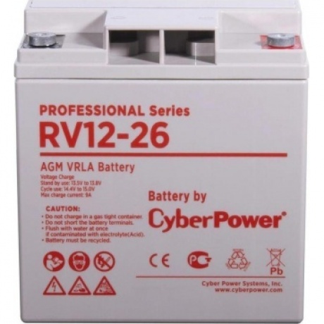 Аккумуляторная батарея CyberPower RV 12-26 напряжение 12В, емкость 26Ач, клемма Болт М6 (ДхШхВ: 166х128х175мм Полная высота 175мм; 9,2кг; Срок службы 3лет)
Аккумуляторная батарея CyberPower RV 12-26 напряжение 12В, емкость 26Ач, клемма Болт М6 (ДхШхВ: 166х128х175мм Полная высота 175мм; 9,2кг; Срок службы 3лет)