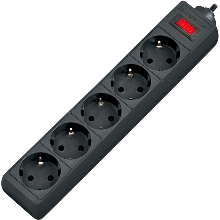 Сетевой фильтр Defender ES 5 5 м, черный, 5 розеток (99486)
Сетевой фильтр Defender ES 5 5 м, черный, 5 розеток (99486)