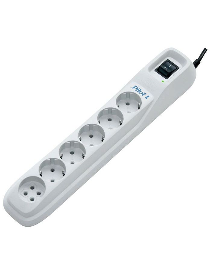 Сетевой фильтр Pilot L 1.8м (6 розеток) белый (коробка)
Сетевой фильтр Pilot L 1.8м (6 розеток) белый (коробка)
