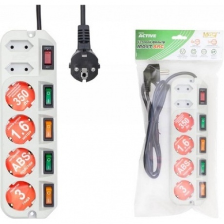 Сетевой фильтр Most ARG белый 1.6м
Сетевой фильтр Most ARG белый 1.6м