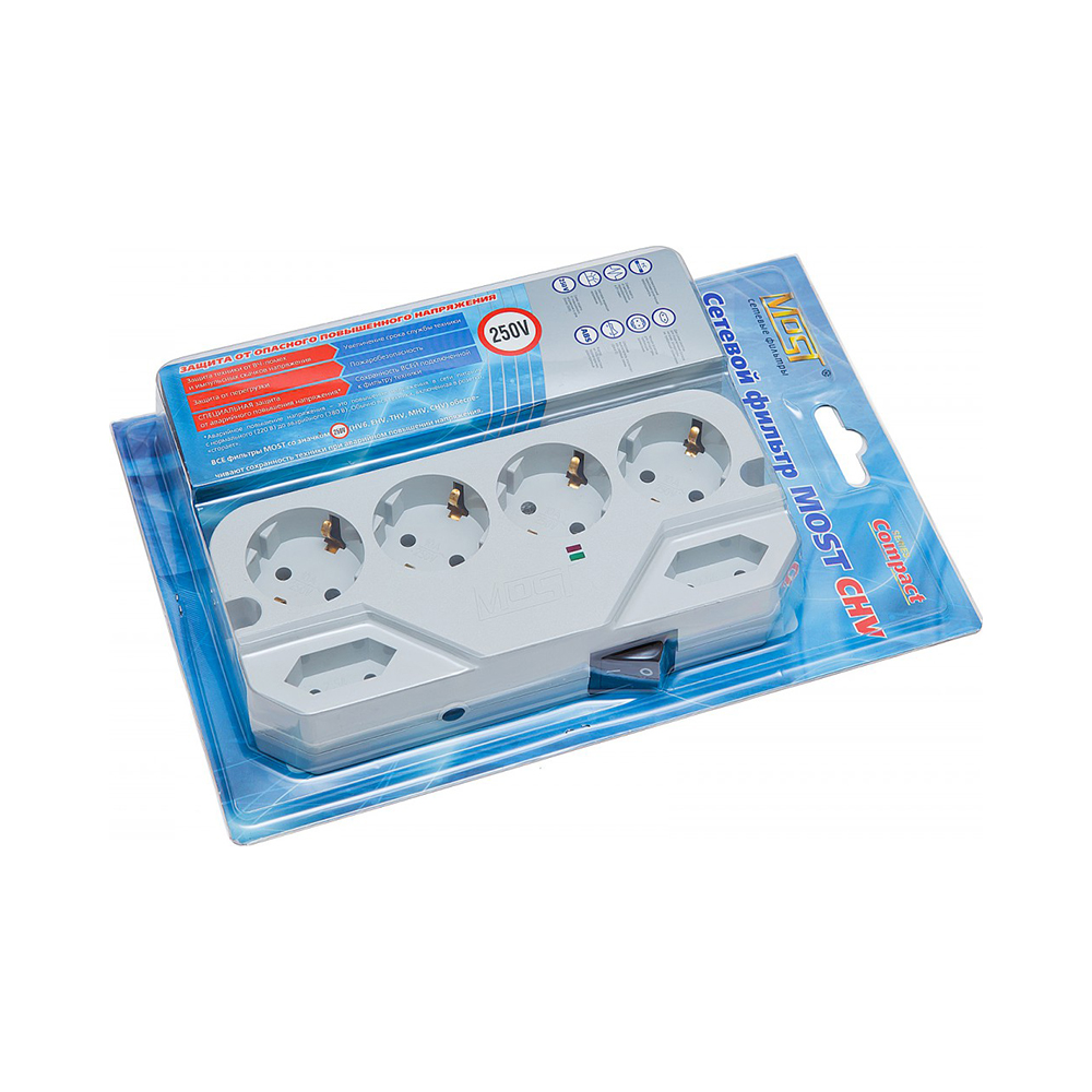 Сетевой фильтр Most CHV белый 5м
Сетевой фильтр Most CHV белый 5м