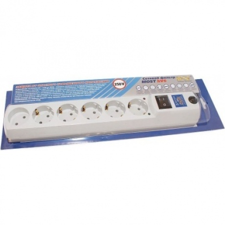 Сетевой фильтр Most HV6 белый 5м + защита от 380 V
Сетевой фильтр Most HV6 белый 5м + защита от 380 V