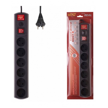 Сетевой фильтр Most R черный 2м
Сетевой фильтр Most R черный 2м