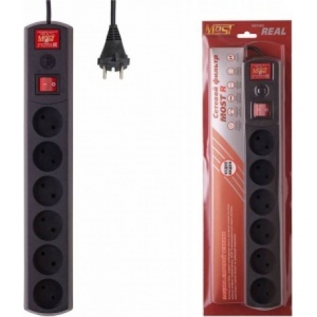 Сетевой фильтр Most R черный 5м
Сетевой фильтр Most R черный 5м