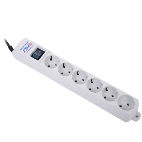 Сетевой фильтр Pilot S 7м (6 розеток) белый
Сетевой фильтр Pilot S 7м (6 розеток) белый