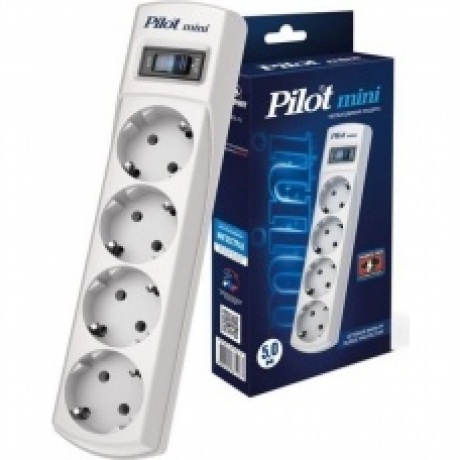 Сетевой фильтр Pilot mini 5м (4 розетки) белый
Сетевой фильтр Pilot mini 5м (4 розетки) белый