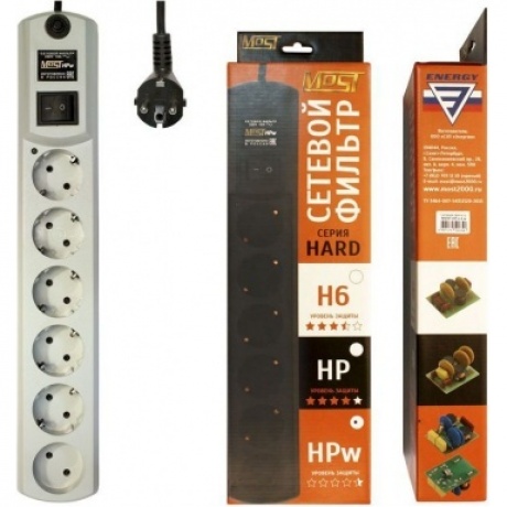 Сетевой фильтр Most HPw 2м (6 розеток) белый
Сетевой фильтр Most HPw 2м (6 розеток) белый