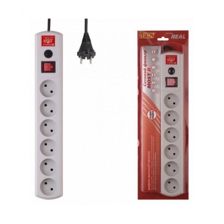 Сетевой фильтр Most R 5м (6 розеток) белый
Сетевой фильтр Most R 5м (6 розеток) белый