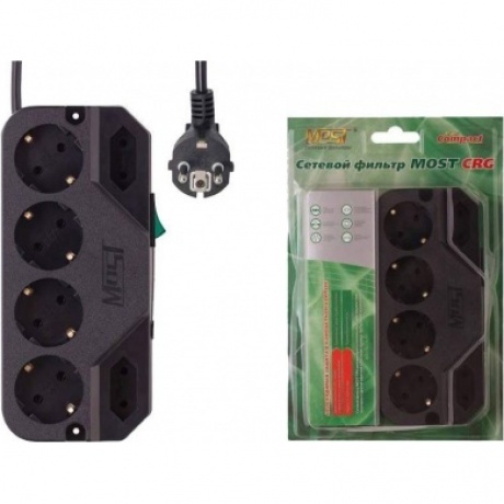 Сетевой фильтр Most СRG 2м (6 розеток) черный
Сетевой фильтр Most СRG 2м (6 розеток) черный